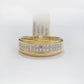 Real 14k Yellow Diamond Ring Mens Band 0.97 Ct Princess Cut Wedding Engagement