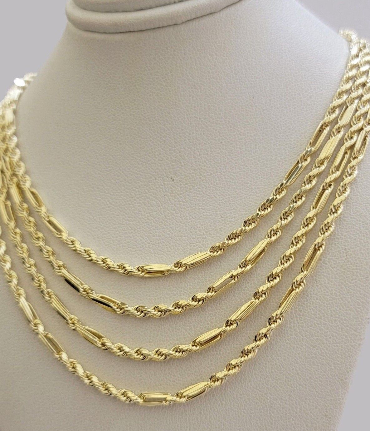 Real 10k Yellow Gold Milano Rope Chain Necklace 18"-24"Inches 3mm 10kt Men Women