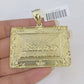 Real 10k Gold Pendant Charm Last Supper Square Jesus 10kt Yellow 1.5-3 Inch SALE