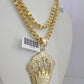 Real 10k Gold Byzantine Necklace Crown Charm SET Chain 20"-28" 4mm