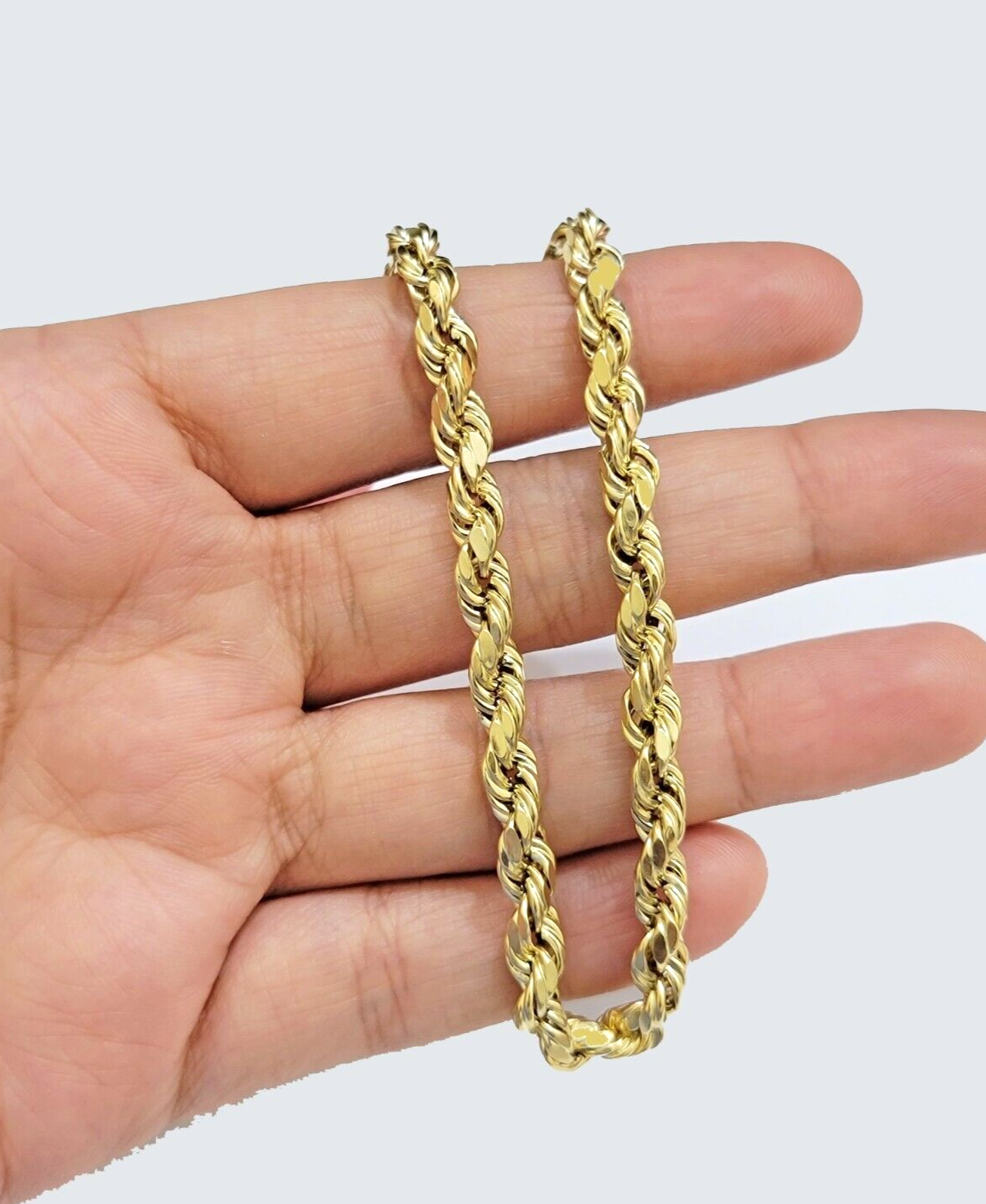 Real 14k Yellow Gold Rope Bracelet 5mm 8.5'' Inches Lobster Clasp New 14 KT SALE