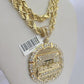 10kt Yellow Gold Rope Chain Last Supper Charm Pendant 18-30''Inches Necklace 8mm