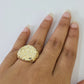 14k Nugget Ring Round Yellow Gold Women Men Real Genuine 14KT