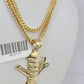 10k Gold Franco Chain Barber Charm Pendant 2.5mm 18-24 Inches Necklace SET