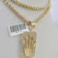 Real 10k Gold Chain Byzantine Necklace Crown Charm Pendant SET  18"-30 Inch 3mm