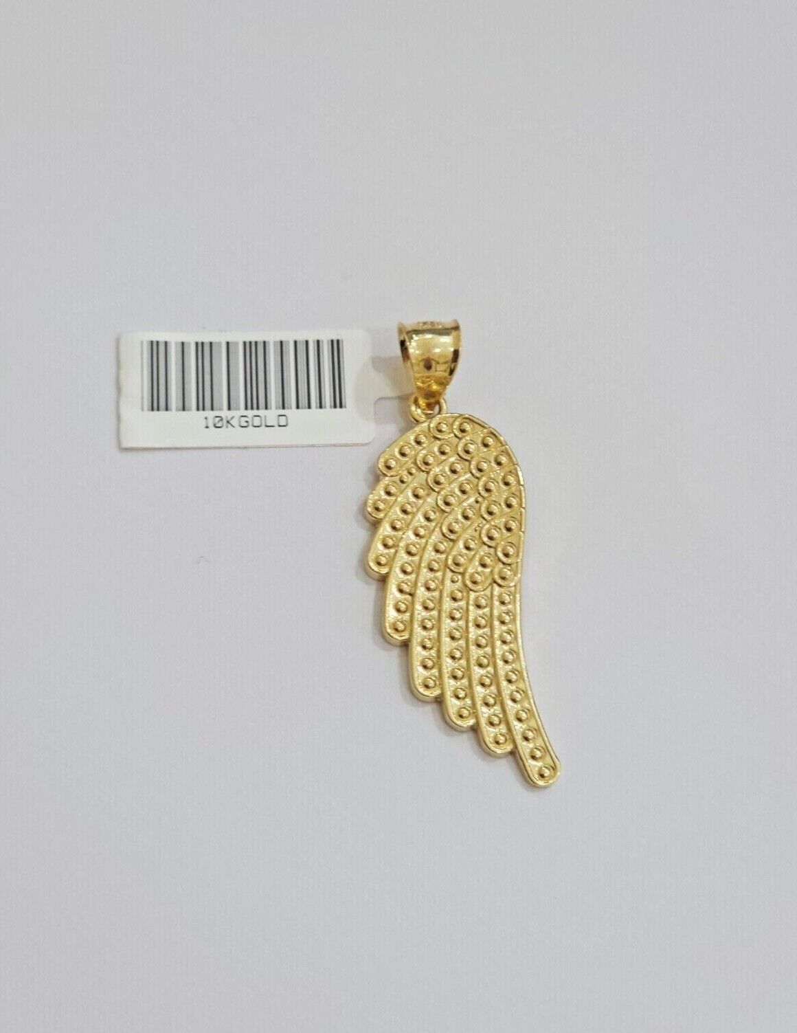 10k Gold Rope Chain Angel Wing Charm Pendant Set 22