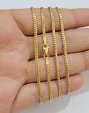 Real 18kt Yellow Gold Miami Cuban Chain Necklace 3mm 22 Inch Men Women SOLID NEW