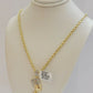 REAL 10k Gold Rope Chain Diamond Pendant Pharaoh Head SET 3mm Necklace 18" - 28"