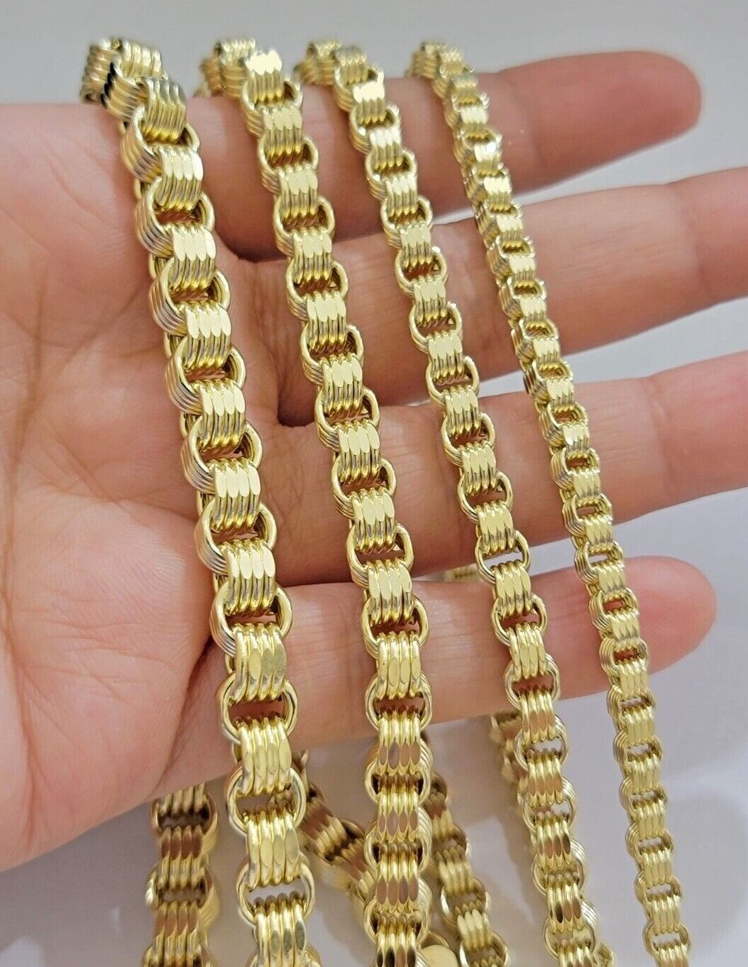 Real 10k Gold Box Byzantine Chain Necklace 20"-28" Inch 4mm 5mm 6mm 7mm 10kt Men