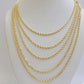 Real 18k Yellow Gold Rope Chain Necklace 20 Inch 2mm Men Women 18 KT SOLID, SALE