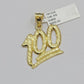 10k Yellow Gold Rope Chain 100 Charm Pendant Set 22 Inch 3mm Necklace REAL SALE
