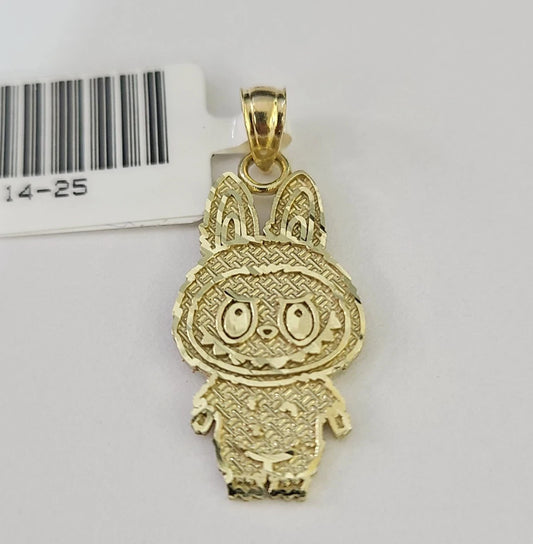 10k Cartoon Monster Charm Pendant Men Women 10kt Real Yellow Gold