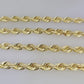 10k Rope Chain Necklace 6mm Solid link Diamond Cut 26" Men Women Yellow Gold