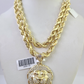 10k Rope Chain Roaring Lion Charm Pendant Gold 18"-30'' Inch 7mm Necklace