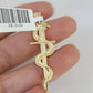 10k Gold Chain Snake Cross Pendant Set Miami Cuban Necklace 4mm 18"-26" Charm