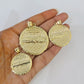 10k Aztec Calendar Charm Pendant Men Women 10kt Real Yellow Gold