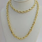 Real Gold 10k Rope Necklace Mens Chain 6mm 20" Inches Yellow Gold Diamond END