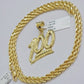 10k Yellow Gold Rope Chain 100 Charm Pendant Set 18"-28 Inch 3mm Necklace REAL