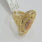 Ladies Ring 10k Yellow Gold Virgin Mary Cross 10KT REAL Gold Unique Size 5.5 END