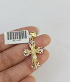10k Jesus Cross Charm Pendant REAL 10Kt Yellow Gold Genuine Religious