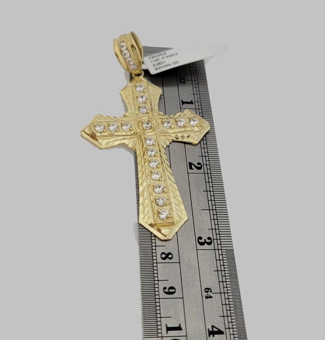 10k Yellow Gold Franco Chain Jesus Cross Charm Pendant 5mm 20-26 Inches Necklace