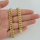 14k Bracelet Miami Cuban Link 7mm 7.5" Inch Real 14kt Yellow Gold Men Women