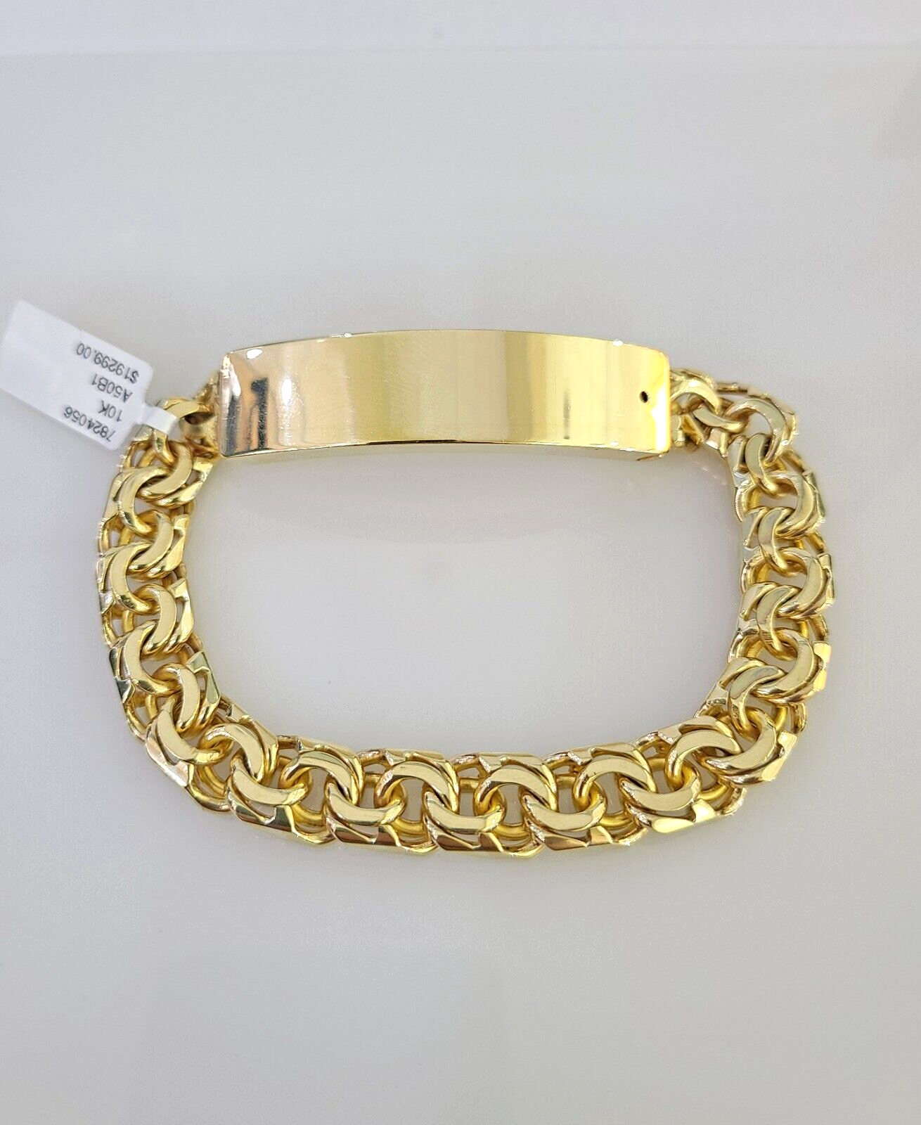 Real Solid 10kt Gold Chino ID Bracelet Name Plate 10mm 8'' Inch 10k SALE NEW