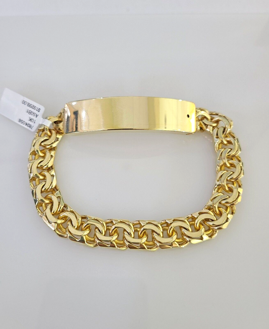 Real Solid 10kt Gold Chino ID Bracelet Name Plate 10mm 8'' Inch 10k SALE NEW