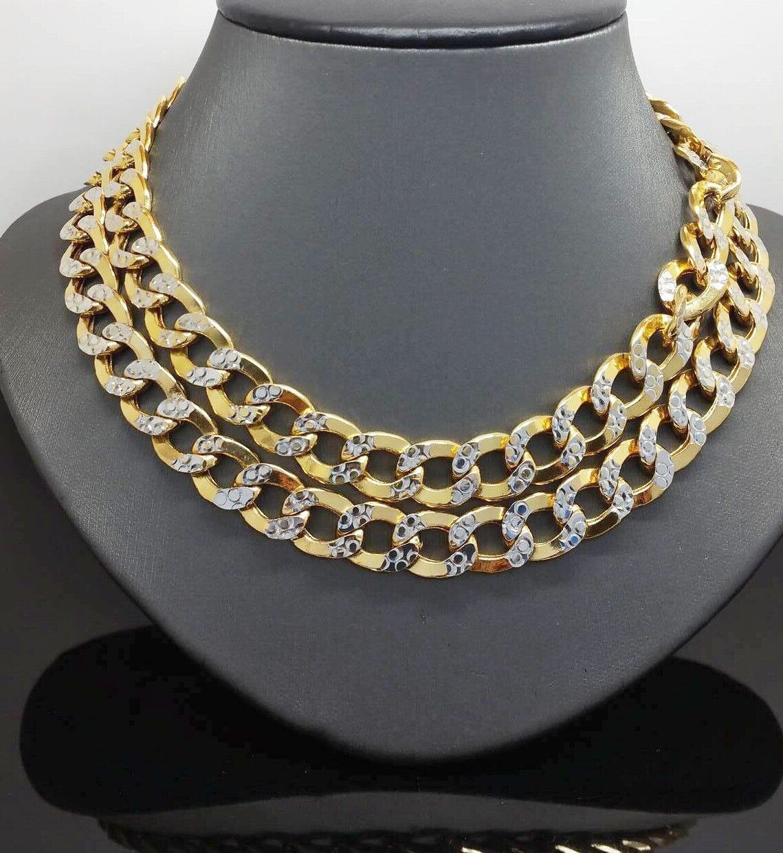 12MM Real Gold Mens Necklace Cuban Link 20-30" Diamond Cut 10k Yellow Gold Chain
