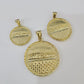 10k Aztec Calendar Charm Pendant Men Women 10kt Real Yellow Gold