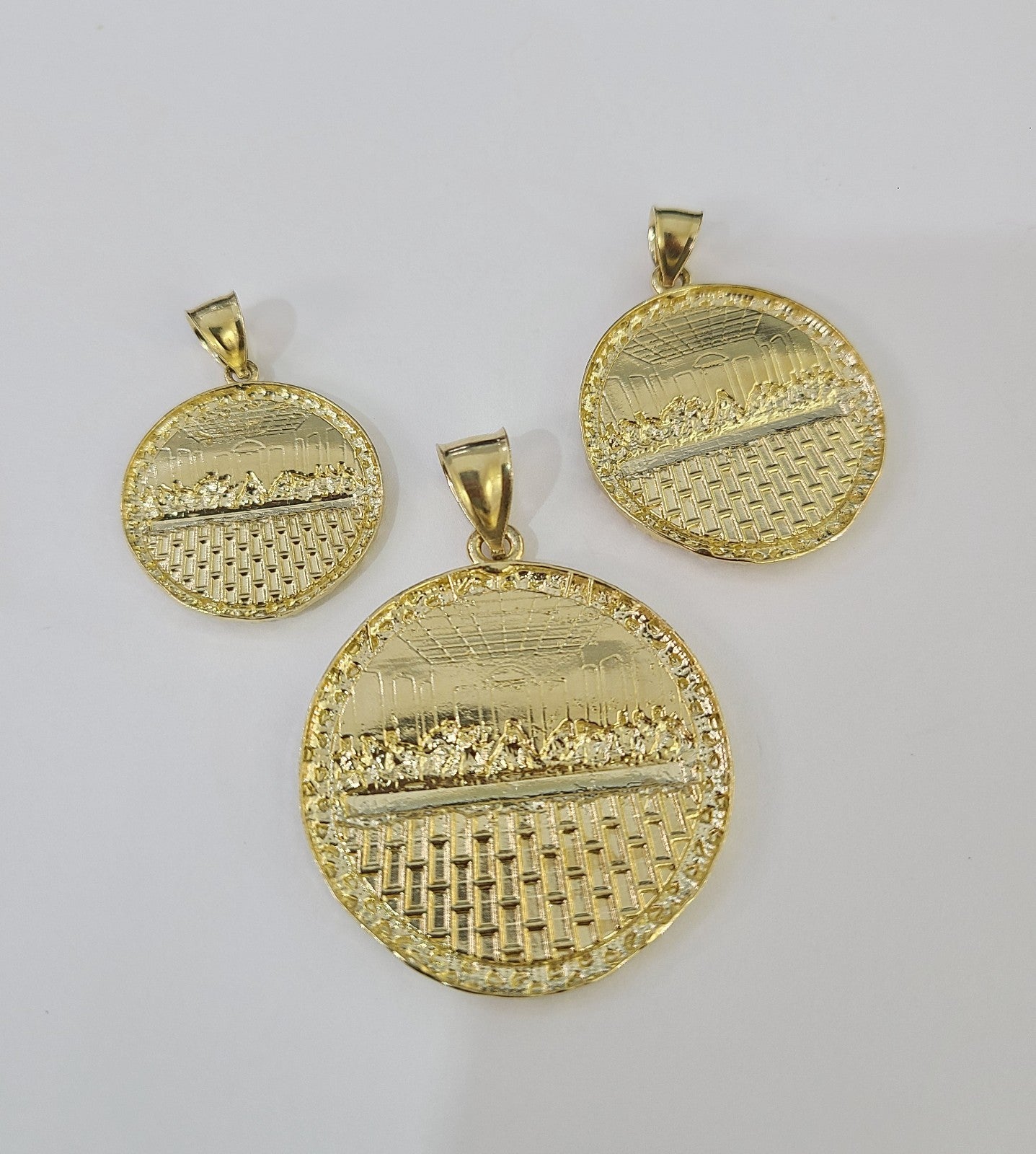 10k Aztec Calendar Charm Pendant Men Women 10kt Real Yellow Gold