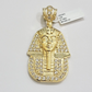 Real 10kt Pharoah Charm Pendant CZ 10k Yellow Gold For Chain Necklace 2.2'' SALE