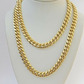 Real 10k Yellow Gold Necklace Miami Cuban Link Chain Mens 8mm 24 Inch 10KT Solid