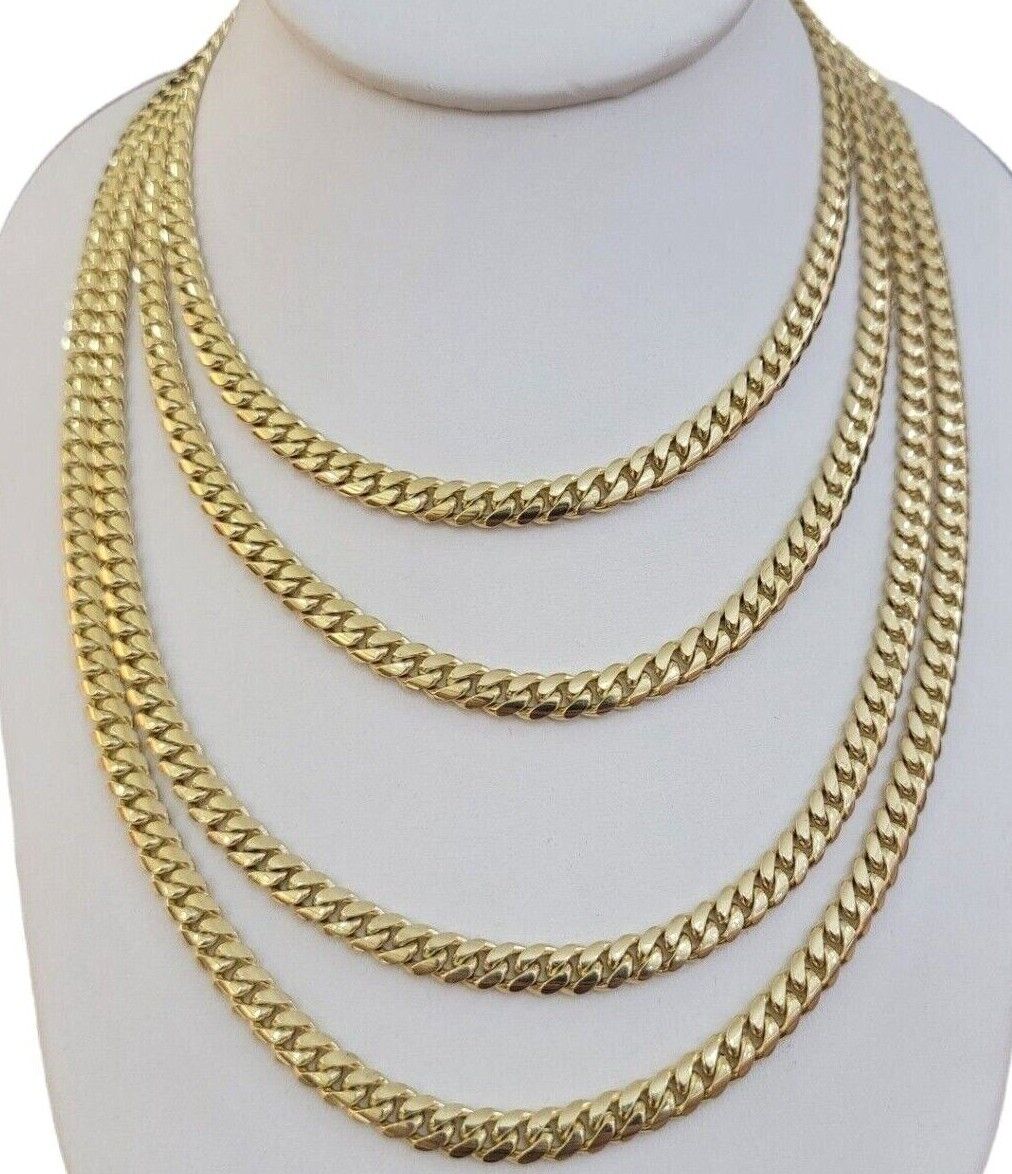 Real 14k Gold Chain 6mm Miami Cuban Link  20" 22" 24" 26" 28 Inch Necklace SOLID