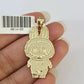 10k Cartoon Monster Charm Pendant Men Women 10kt Real Yellow Gold