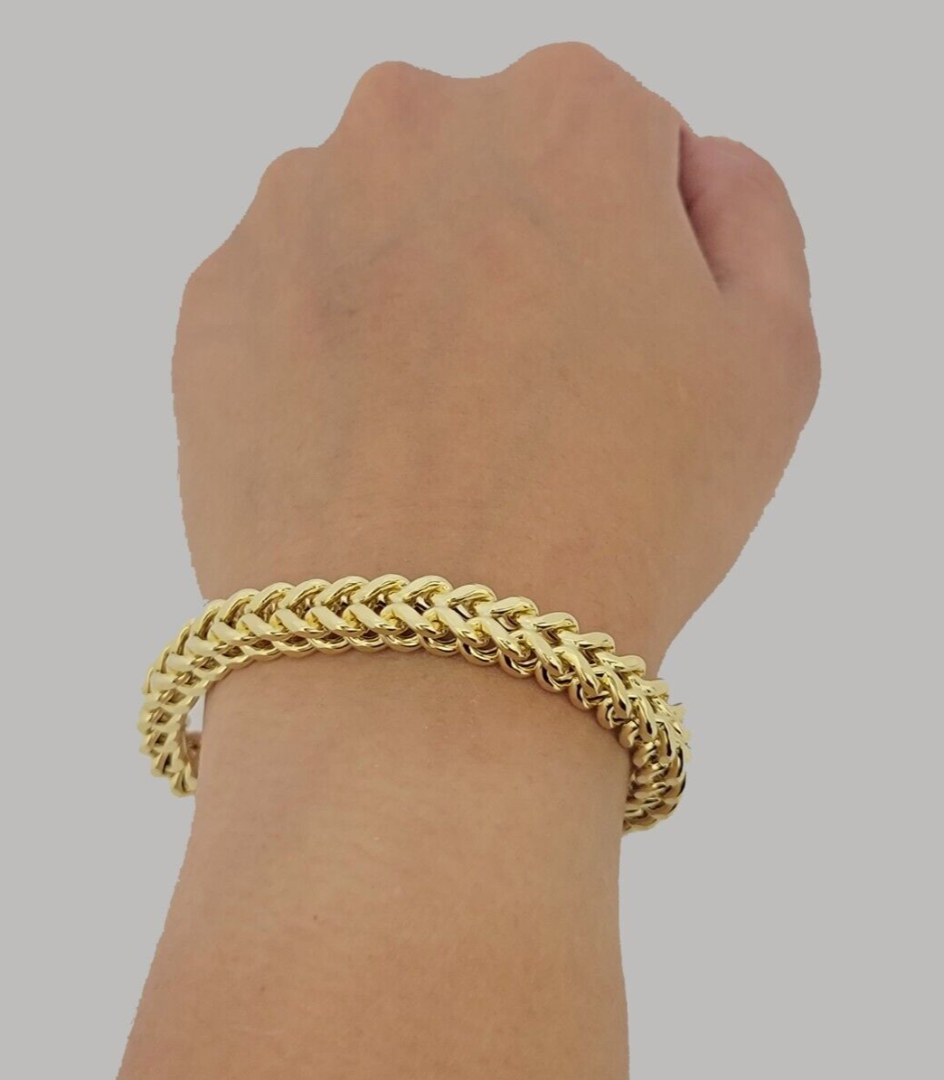 Real 10k Yellow Gold Franco Bracelet 8" Inches 8mm 10kt Men Women BRAND NEW SALE