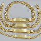 Real 10k Gold Cuban Curb Link ID Bracelet 5mm-10mm 8-8.5" Inches 10kt Name Plate