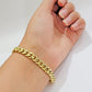 Solid 10k Gold Bracelet Cuban Link 8mm 7.5" Miami Cuben REAL 10k Yellow Gold Men