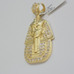 Real 10kt Pharoah Charm Pendant CZ 10k Yellow Gold For Chain Necklace 2.2'' SALE