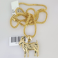 10k Gold Franco Chain Goat Charm Pendant 2.5mm 18-24 Inches Necklace SET