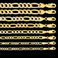 Real 10k Gold Chain Figaro Link Necklace 3.5mm-9mm, Men Women 18"-30" Inch, 10kt