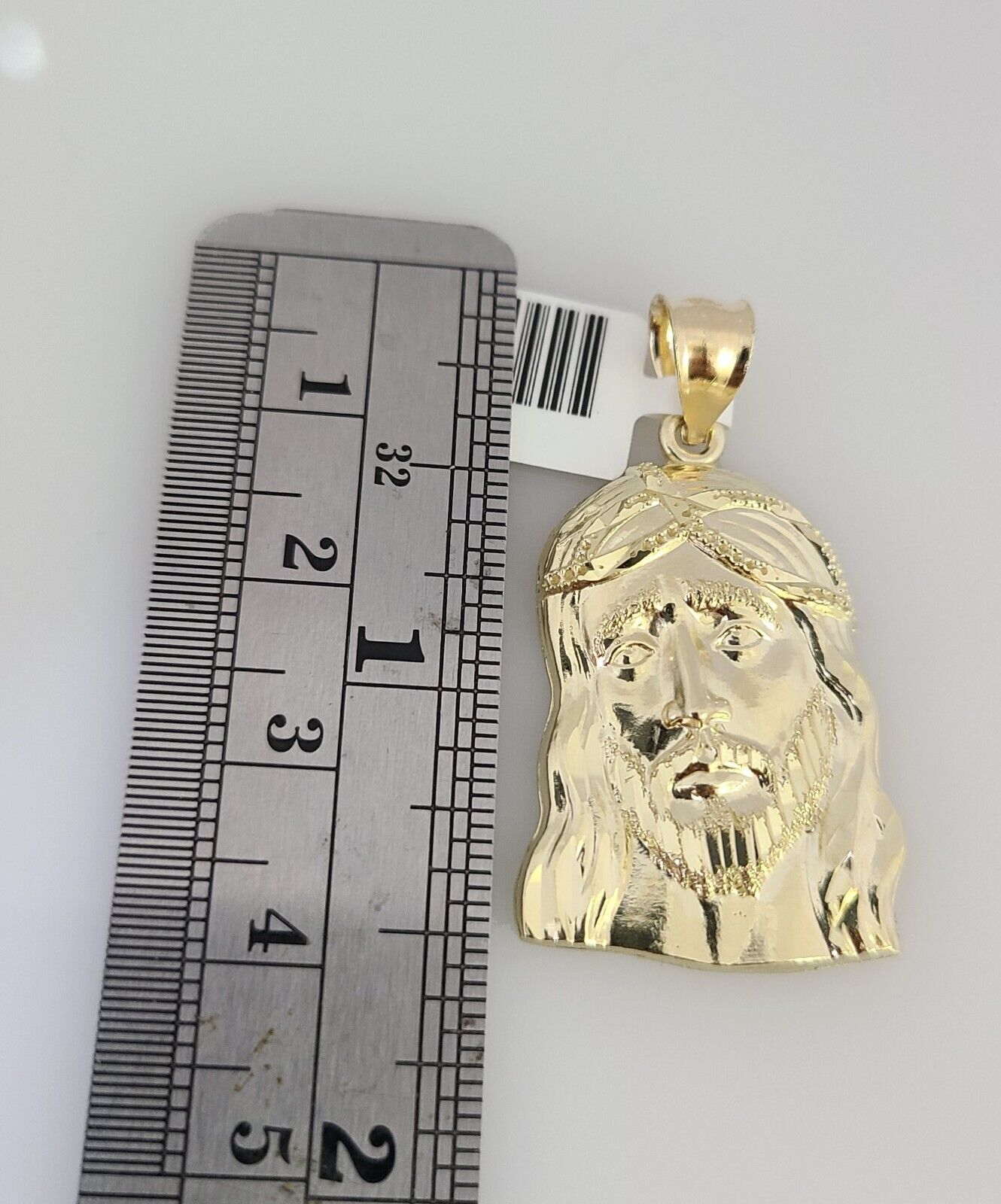 10k Gold Chain Jesus Head Pendant Set Miami Cuban Necklace 4mm 18"-26" Charm