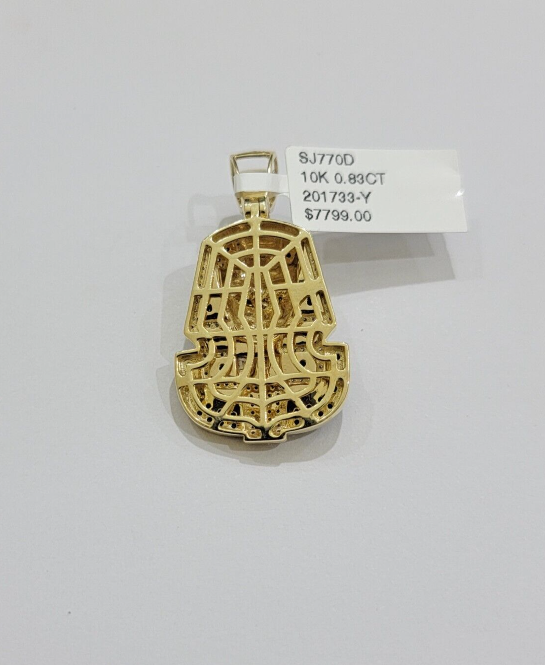 Black Diamond Pharoah Charm Pendant 10kt Yellow Gold 0.80 CT Chain Necklace SALE