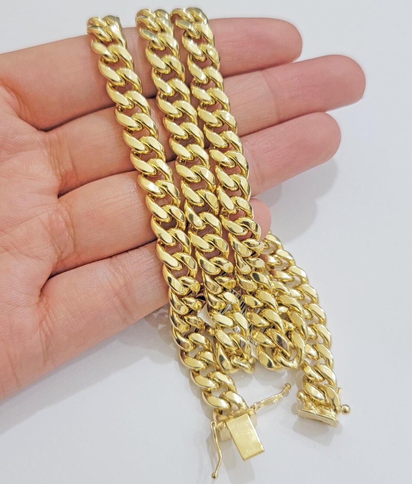 Mens 14k Gold Chain 8mm Miami cuban Link 18 - 30 Inch REAL 14KT Yelllow Gold