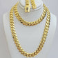 Real 10k Gold Chain Monaco Necklace Cuban Royal Link 8.5 Mm 22" Inch Plain ,10KT