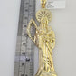 10k Saint Reaper Charm Pendant Mens REAL 10Kt Santa Muerte Yellow Gold