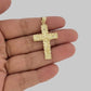 10k Gold Franco Chain Jesus Crucifix Cross Charm Pendant 2mm 16-24 Inch Necklace