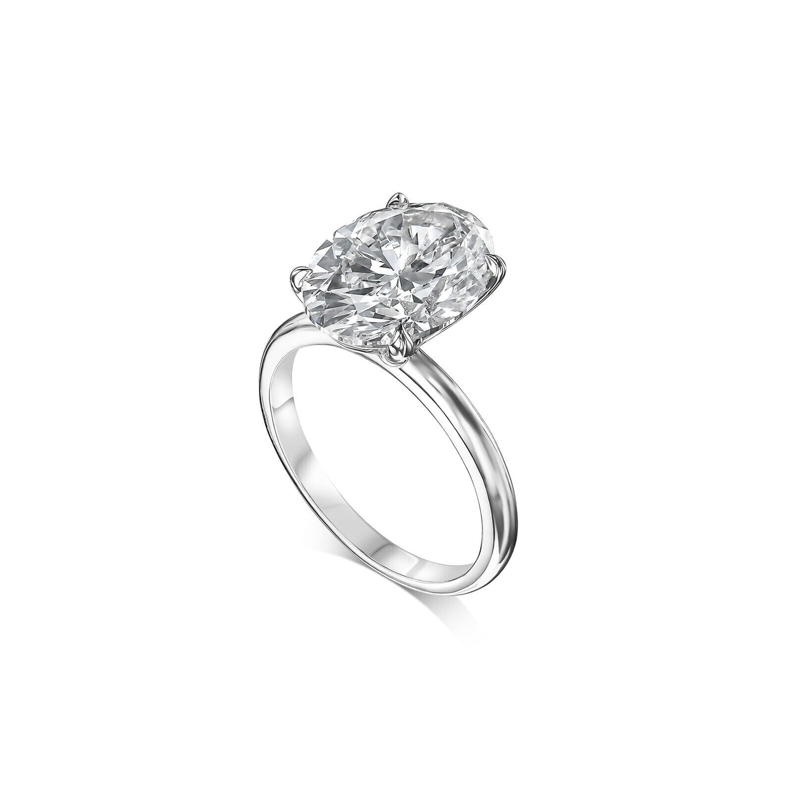 IGI Certified Diamond Engagement Ring VS2 H Oval 3 Ctw Lab-created Sparkling