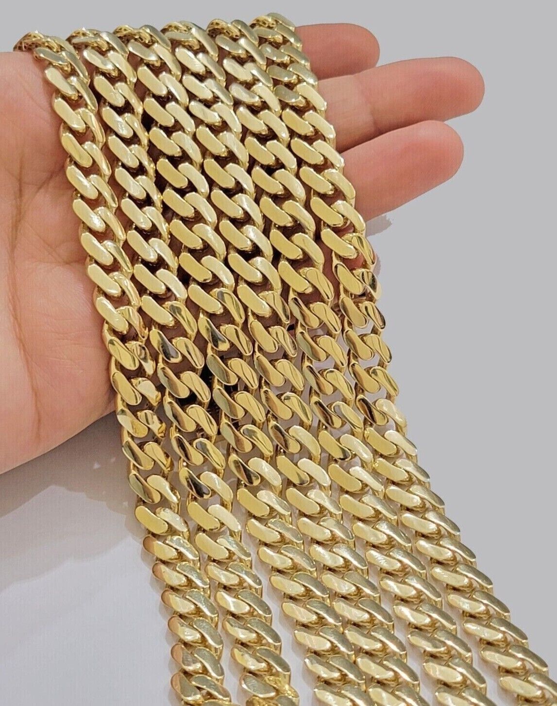Real 14k Yellow Gold Monaco Chain Necklace  20" 22'' 24'' 26" Inch 9mm 14kt SALE