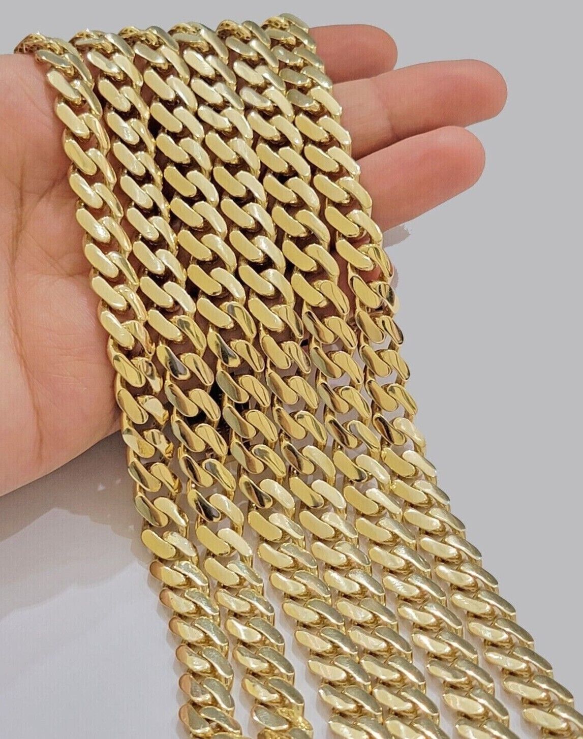 Real 14k Yellow Gold Monaco Chain Necklace 20" 22'' 24'' 26" Inch 9mm 14kt SALE